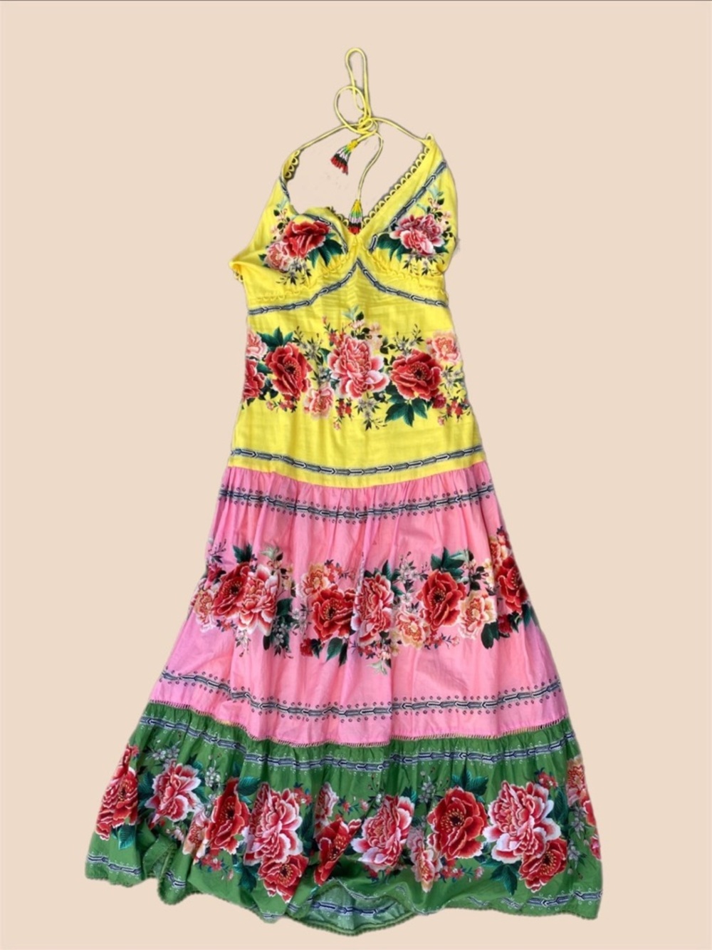 FARM Rio Yellow, Pink & Green Floral Maxi Dress - Picture 3 of 4